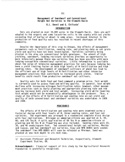 Management if Semidwarf and Conventional Height Oat Varieties in the Klamath Basin
