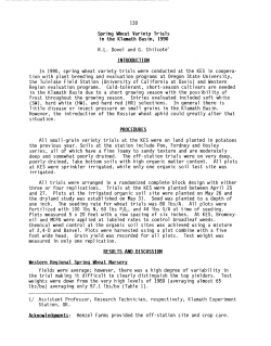 Spring Wheat Variety Trials in the Klamath Basin