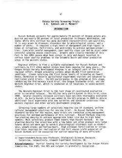 Potato Variety Screening Trials