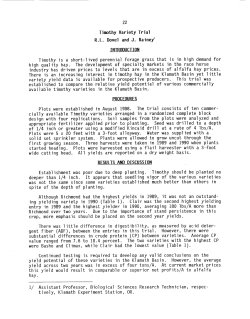 Timothy Variety Trial