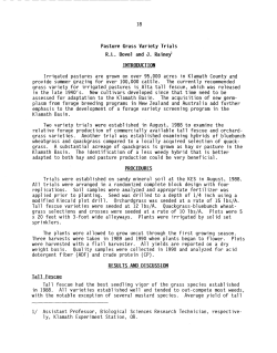 Pasture Grass Variety Trials