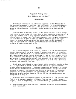 Sugarbeet Variety Trial
