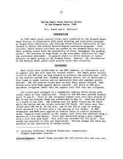 Spring Small Grain Variety Trials in the Klamath Basin