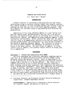 Chemical Hay Preservation