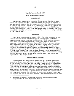 Timothy Variety Trial