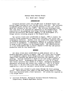 Pasture Grass Variety Trials