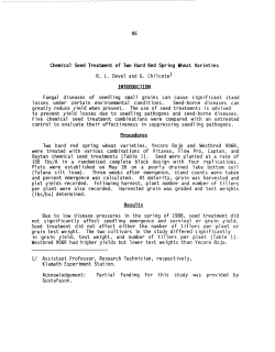 Chemical Seed Treatment of Two Hard Red Spring Wheat Varieties