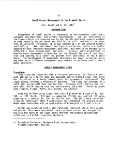 Small Grains Management in the Klamath Basin