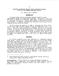 Statewide and Western Regional Potato Seedling Screening Trials