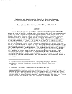 Fumigation and Nematicides for Control of Root-Knot Nematode Other Nematode Related Diseases in the Klamath Basin