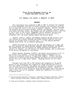 Potato Variety Management Trials at the Klamath Experiment Station