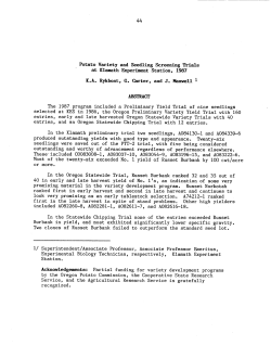 Potato Variety and Seedling Screening Trials at Klamath Experiment Station