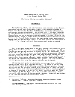 Spring Small Grains Variety Trials in the Klamath Basin
