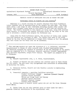 Fertilizer Trials in Klamath and Lake Counties, 1953-1955