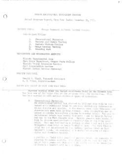 Forage Research in South Central Oregon. 1954
