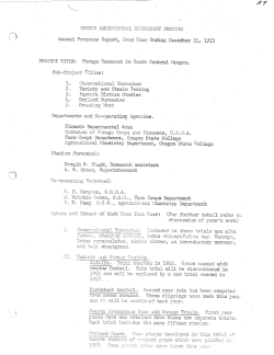 Forage Research in South Central Oregon. 1953