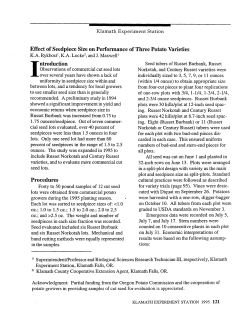 Effect of Seedpiece Size on Performance of Three Potato Varieties