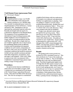 Cool-Season Grass Agroecozone Trial