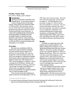 Oat Hay Variety Trial