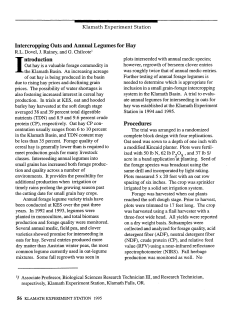 Intercropping Oats and Annual Legumes for Hay