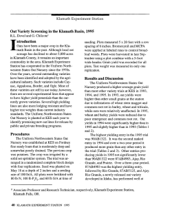 Oat Variety Screening in the Klamath Basin, 1995