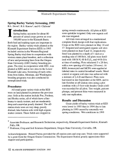 Spring Barley Variety Screening, 1995