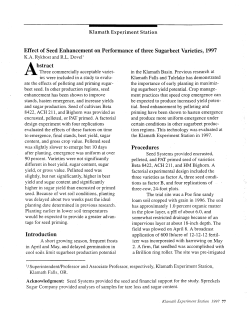 Effect of Seed Enhancement on Performance of three Sugarbeet Varieties, 1997
