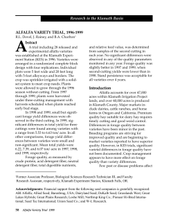 Alfalfa Variety Trial 1996-1999