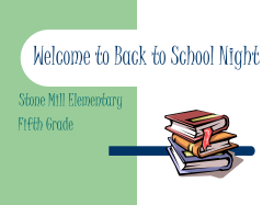 Back to School Night Presentation