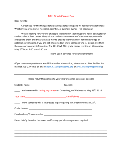 Career Day Volunteers Needed