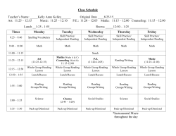 Kelley Schedule