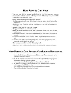 How Parents Can Help