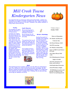 Kindergarten News Oct 2015