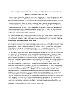 AP Lit Grade 12 Summer Reading