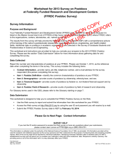 2013 FFRDC Postdoc Survey Worksheet Final