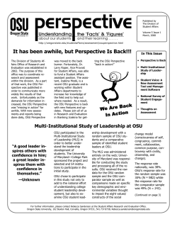 OSU Perspective Newsletter - Volume 5 (1)