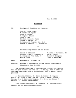 Special Committee on Planning, June 9, 2006