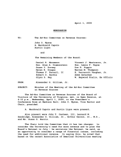 Ad-Hoc Committee on Revenue Sources, April 1, 2009