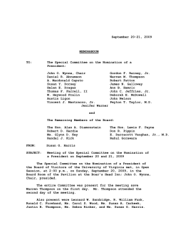 Special Committee on the Nomination of a President, September 20-21, 2009