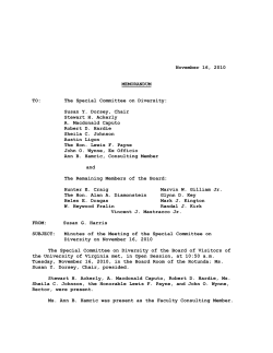 Special Committee on Diversity, November 16, 2010