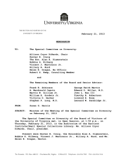Special Committee on Diversity, February 21, 2013