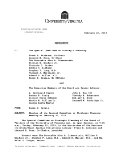 Special Committee on Strategic Planning, February 22, 2013