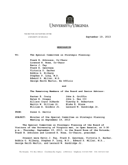 Special Committee on Strategic Planning, September 19, 2013