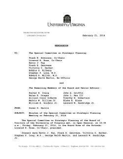Special Committee on Strategic Planning, February 21, 2014