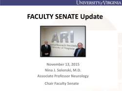 Faculty Senate Presentation