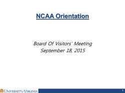 NCAA Orientation Presentation
