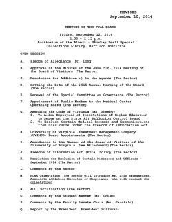 Revised Meeting of the Full Board