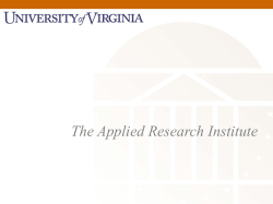 Applied Research Institute Presentation