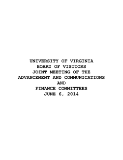 Joint Meeting of the Finance Committee the Advancement Communications Committee