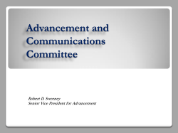 SVP for Advancement Presentation